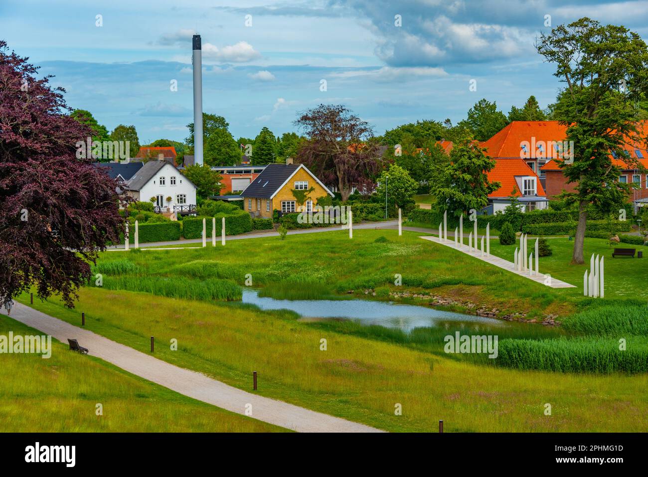 Grabhügel in Jelling, Dänemark. Stockfoto