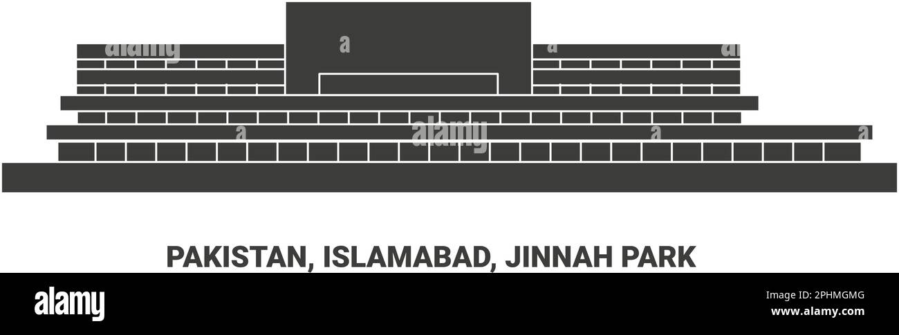 Pakistan, Islamabad, Jinnah Park, Reise-Wahrzeichen-Vektordarstellung Stock Vektor