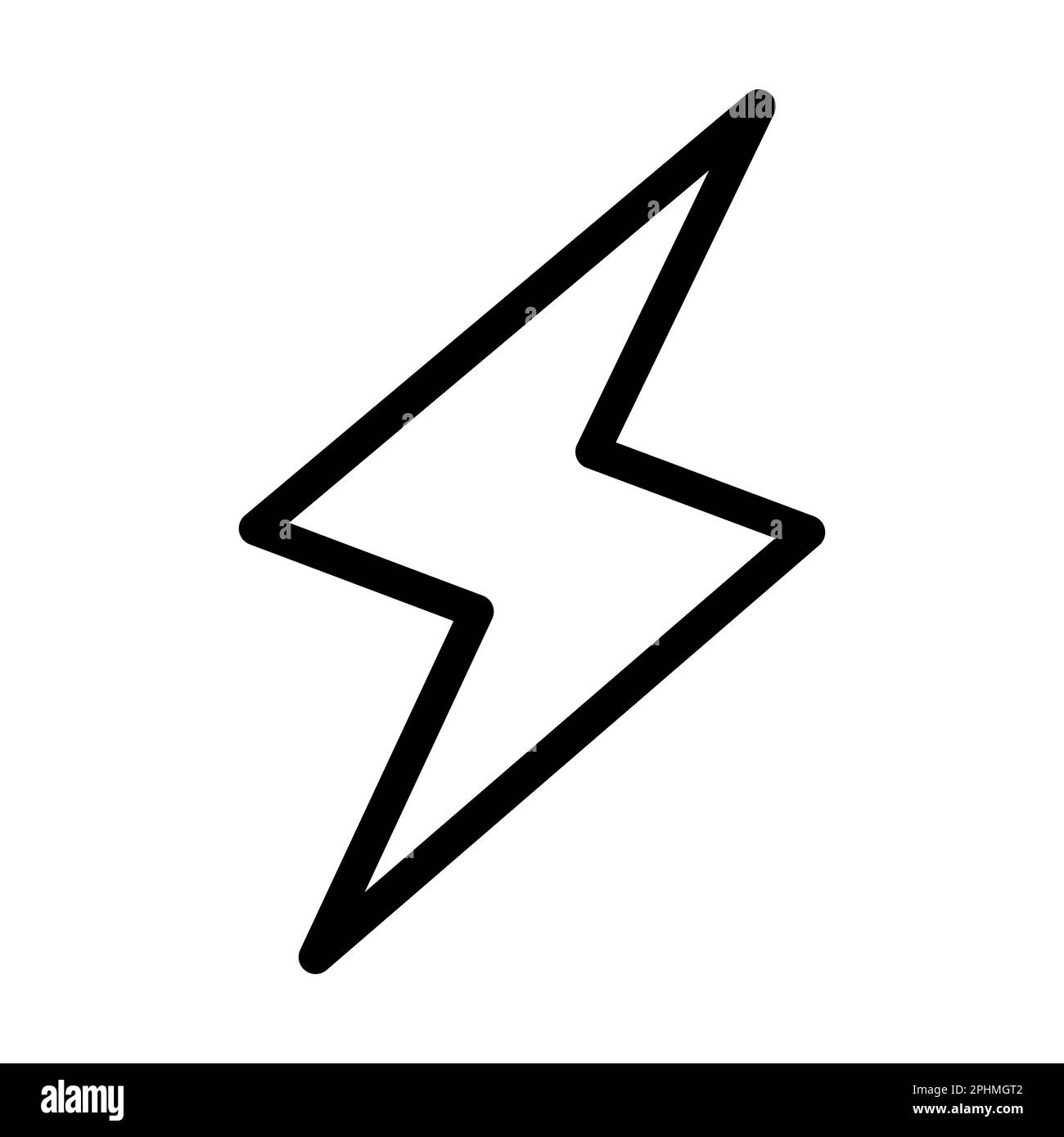 Lightning Vector Thick Line-Symbol Für Den Persönlichen Und Kommerziellen Gebrauch. Stockfoto