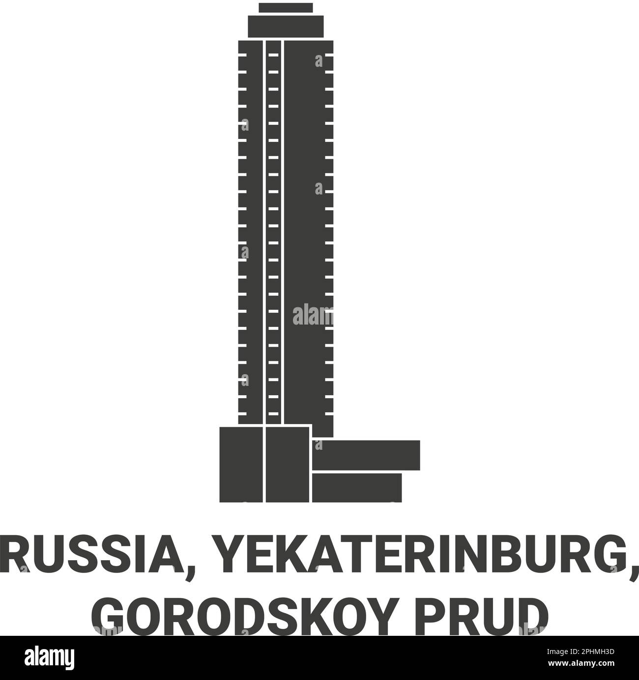 Russland, Jekaterinburg, Gorodskoy Prud reisen als Vektorbild Stock Vektor