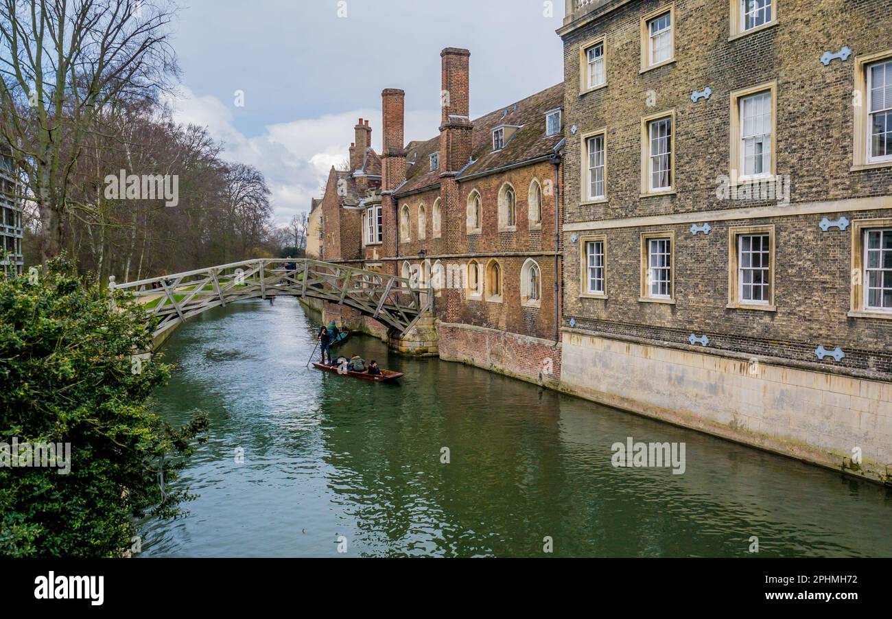 Mathematical Bridge, Queens College, Cambridge Stockfoto