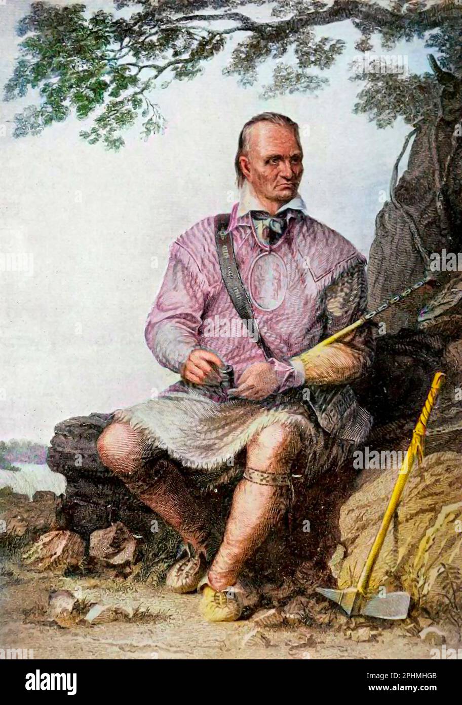 Die Bekannte Indische Häuptling-Rote Jacke. Red Jacket (in seiner Jugend als Otetiani bekannt und Sagoyewatha [Keeper Awake] Sa-go-ye-wa-tha als Erwachsener wegen seiner oratorischen Fähigkeiten) (ca. 1750 bis 20. Januar 1830) war Seneca Redner und Chief des Wolf Clans mit Sitz im Westen von New York. Aus dem Buch " The Song of Hiawatha " von Longfellow, Henry Wadsworth, 1807-1882 Publication date 1898 Publisher Chicago, S. C. Andrews Stockfoto