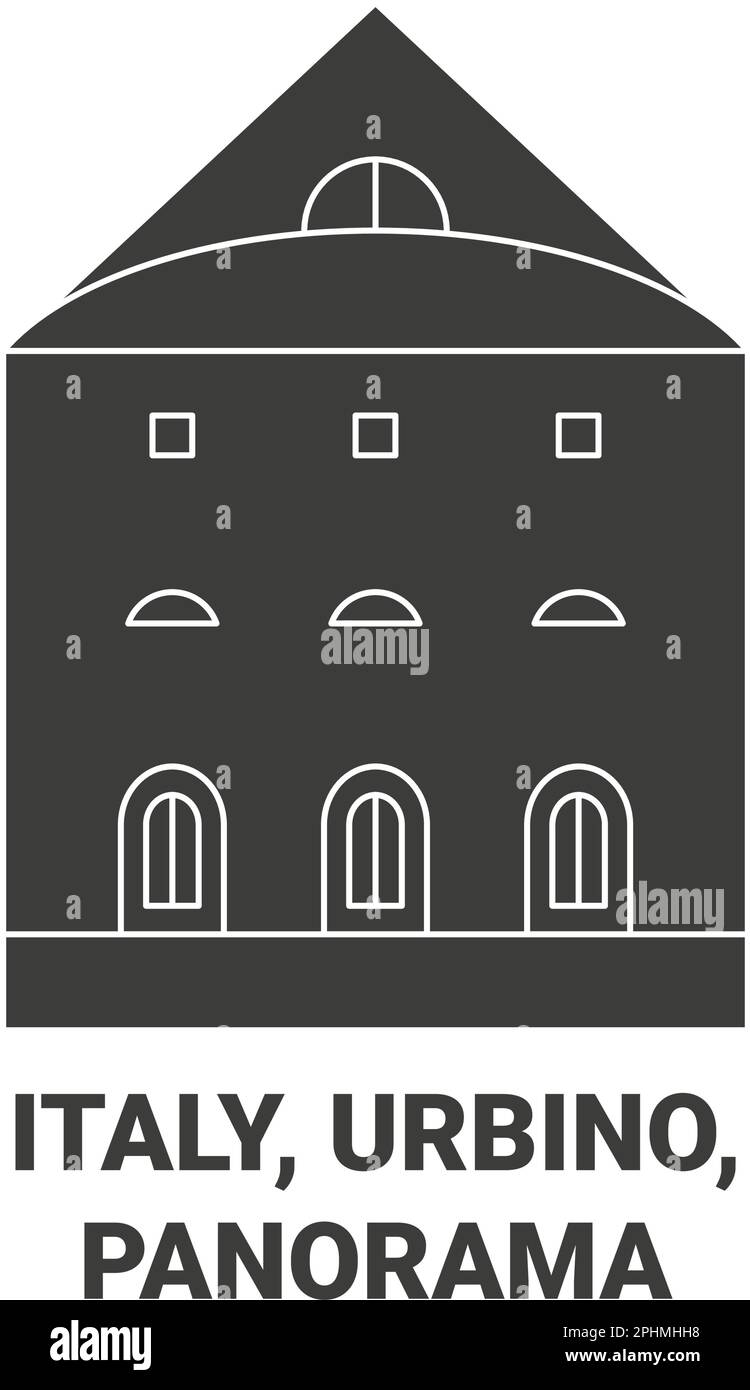 Vektordarstellung für Italien, Urbino, Panorama Travel Stock Vektor