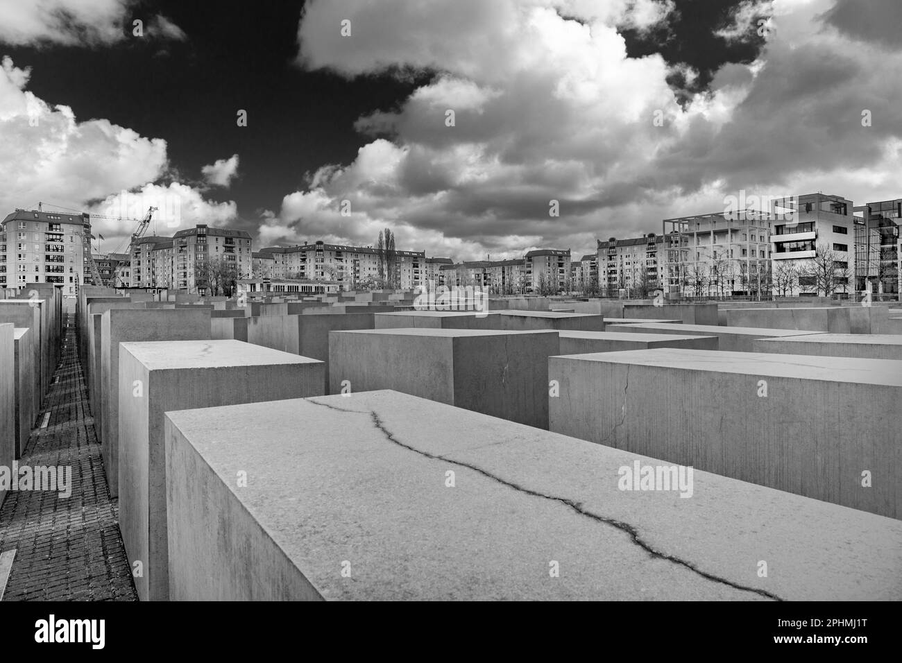 Berlin - 25. März 2019: Blick auf das Holocaust-Mahnmal in Berlin Mitte in Deutschland. Stockfoto