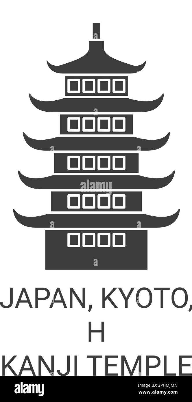 Japan, Kyoto, Hkanji-Tempel reisen Wahrzeichen Vektordarstellung Stock Vektor