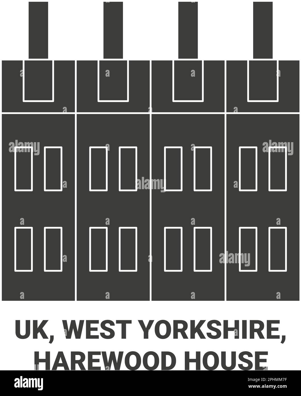 Vektorgrafik von UK, West Yorkshire, Harewood House Stock Vektor
