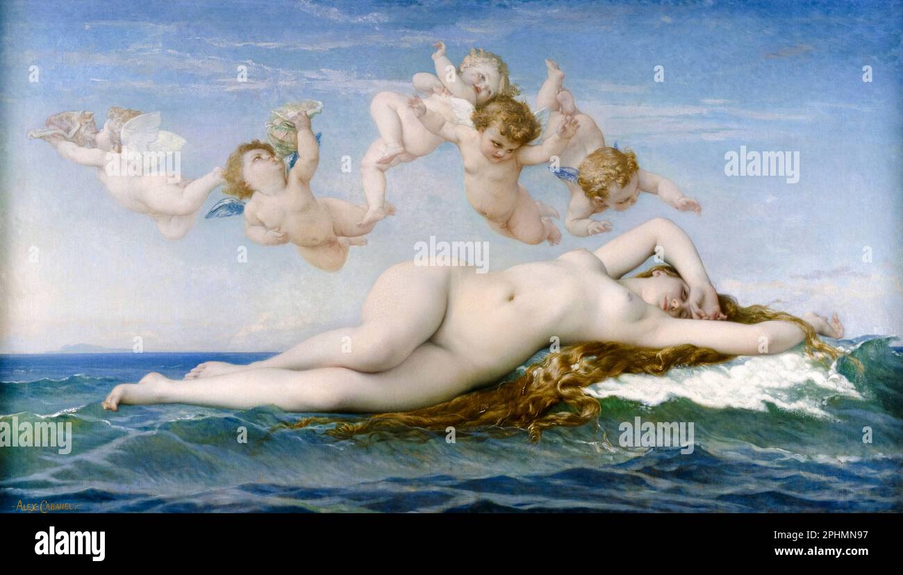 Die Geburt der Venus, gemalt in Öl auf Leinwand von Alexandre Cabanel, 1863 Stockfoto