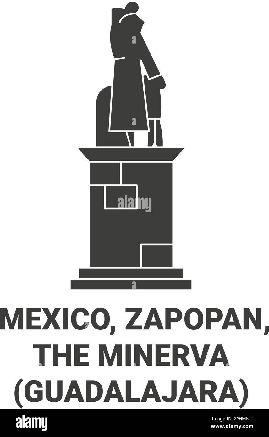 Mexiko, Zapopan, die Minerva Guadalajara Reise-Wahrzeichen-Vektordarstellung Stock Vektor