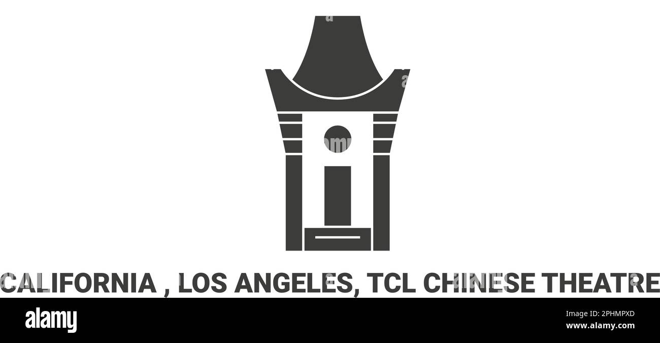 USA, Kalifornien, Los Angeles, Tcl Chinese Theatre, Reise-Wahrzeichen-Vektordarstellung Stock Vektor