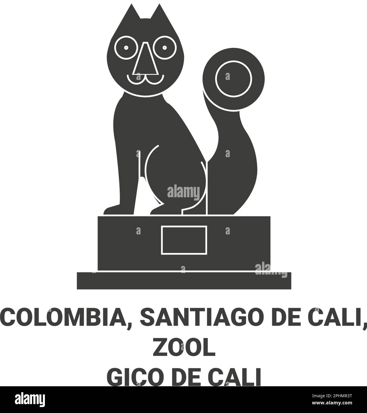 Kolumbien, Santiago De Cali, Zoolgico De Cali reisen als Vektordarstellung für Wahrzeichen Stock Vektor