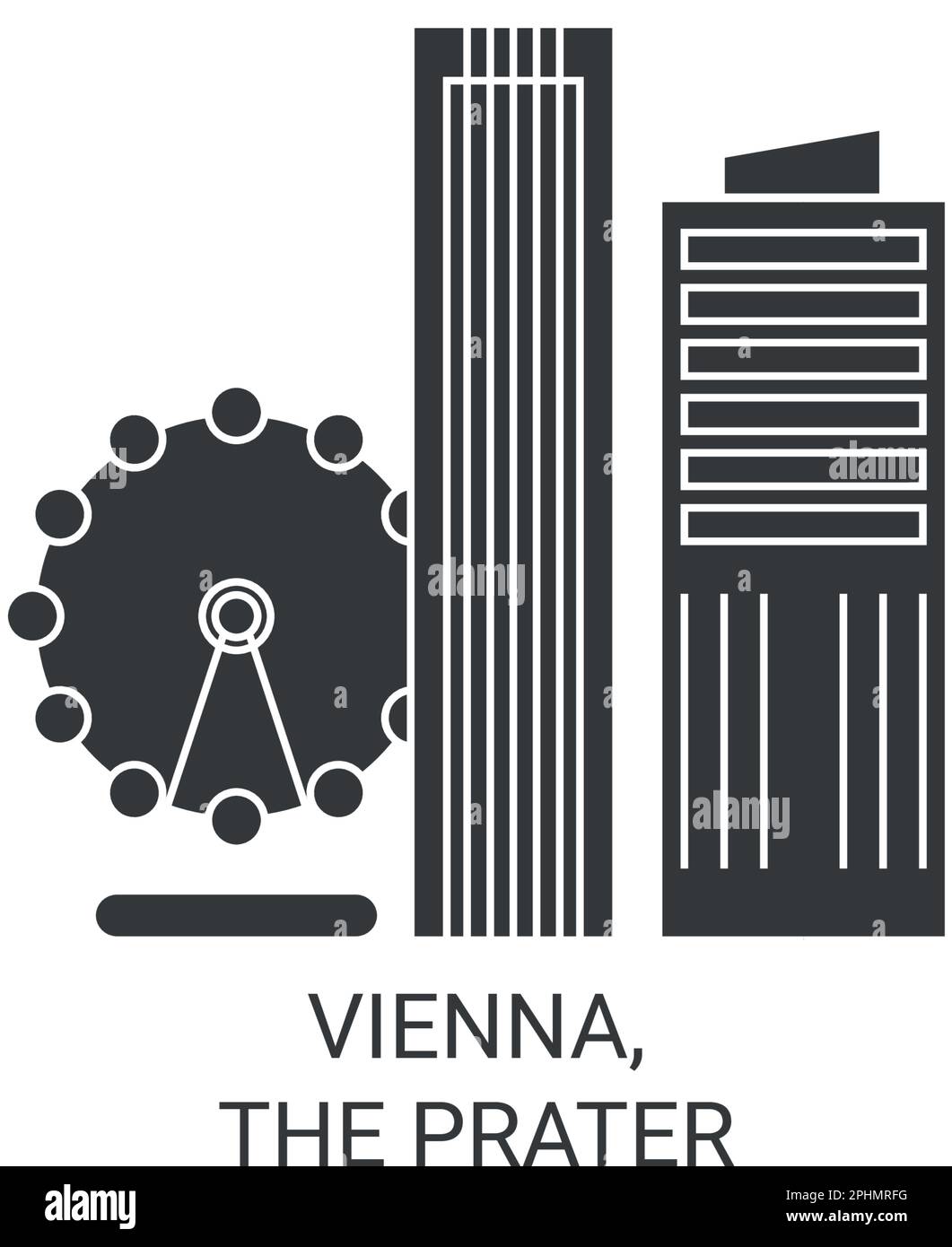 Österreich, Wien, der Prater Reise-Wahrzeichen-Vektordarstellung Stock Vektor