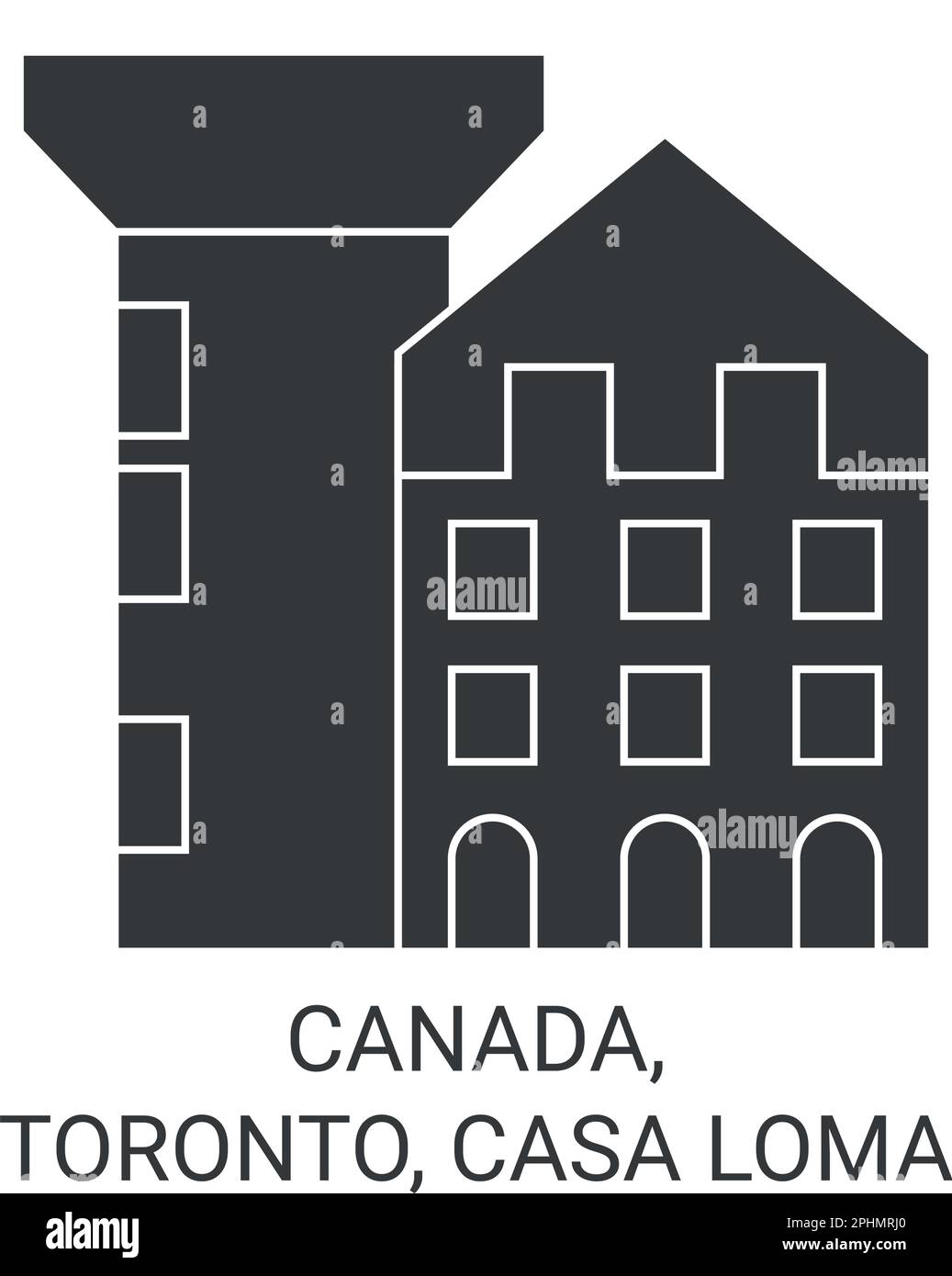 Vektordarstellung für Reiseziele in Kanada, Toronto, Casa Loma Stock Vektor