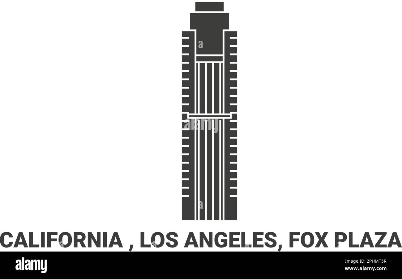 USA, Kalifornien, Los Angeles, Fox Plaza, Reise-Wahrzeichen-Vektordarstellung Stock Vektor