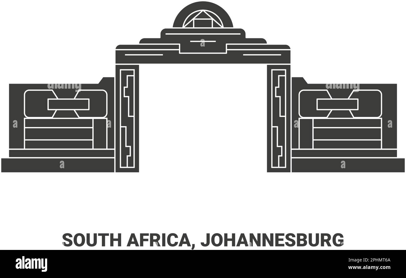 Südafrika, Johannesburg, Reise-Wahrzeichen-Vektordarstellung Stock Vektor