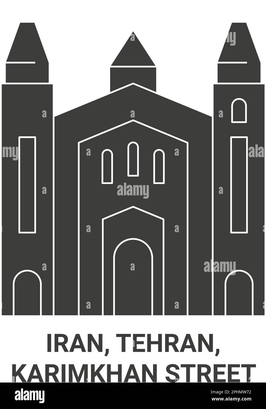 Iran, Teheran, Karimkhan Street Reise-Wahrzeichen-Vektor-Illustration Stock Vektor