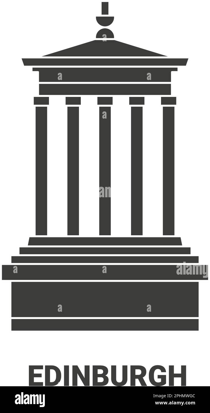 Vektordarstellung für Reiseziele in Großbritannien und Edinburgh Stock Vektor