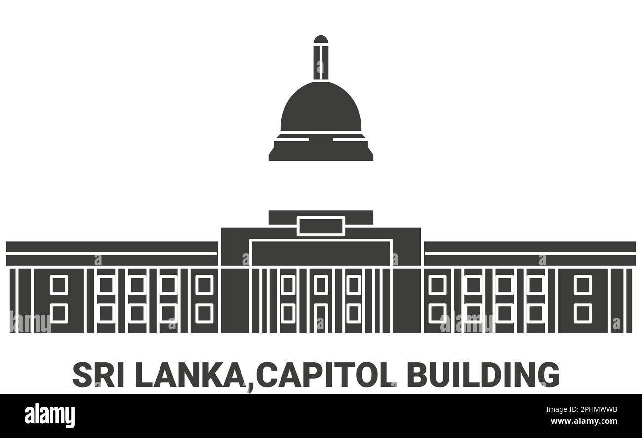 Sri Lanka, Capitol Building, Wegweiser-Vektorbild Stock Vektor