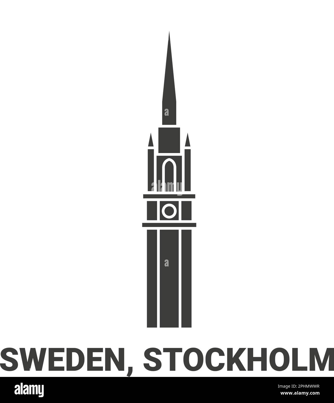 Vektordarstellung für Schweden und Stockholm Stock Vektor