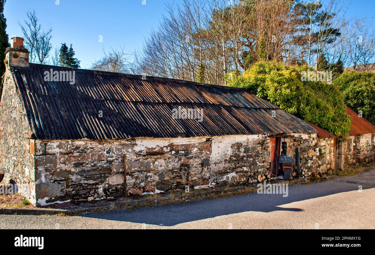 Glencoe Dorf alte Ruinen in der Nähe der Gleann Comhann Straße Stockfoto