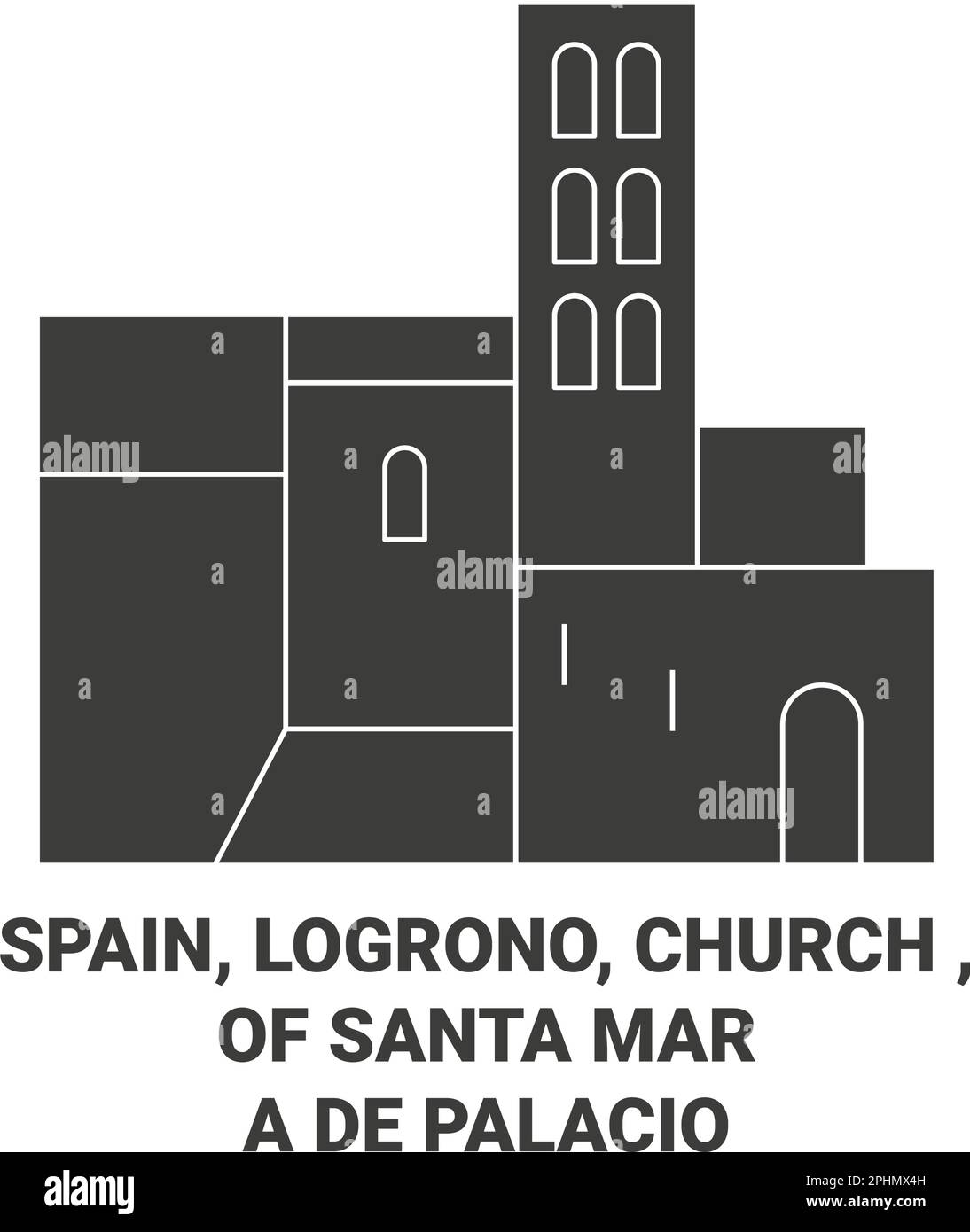 Spanien, Logrono, Kirche, Santa Mara De Palacio Reise-Wahrzeichen-Vektordarstellung Stock Vektor