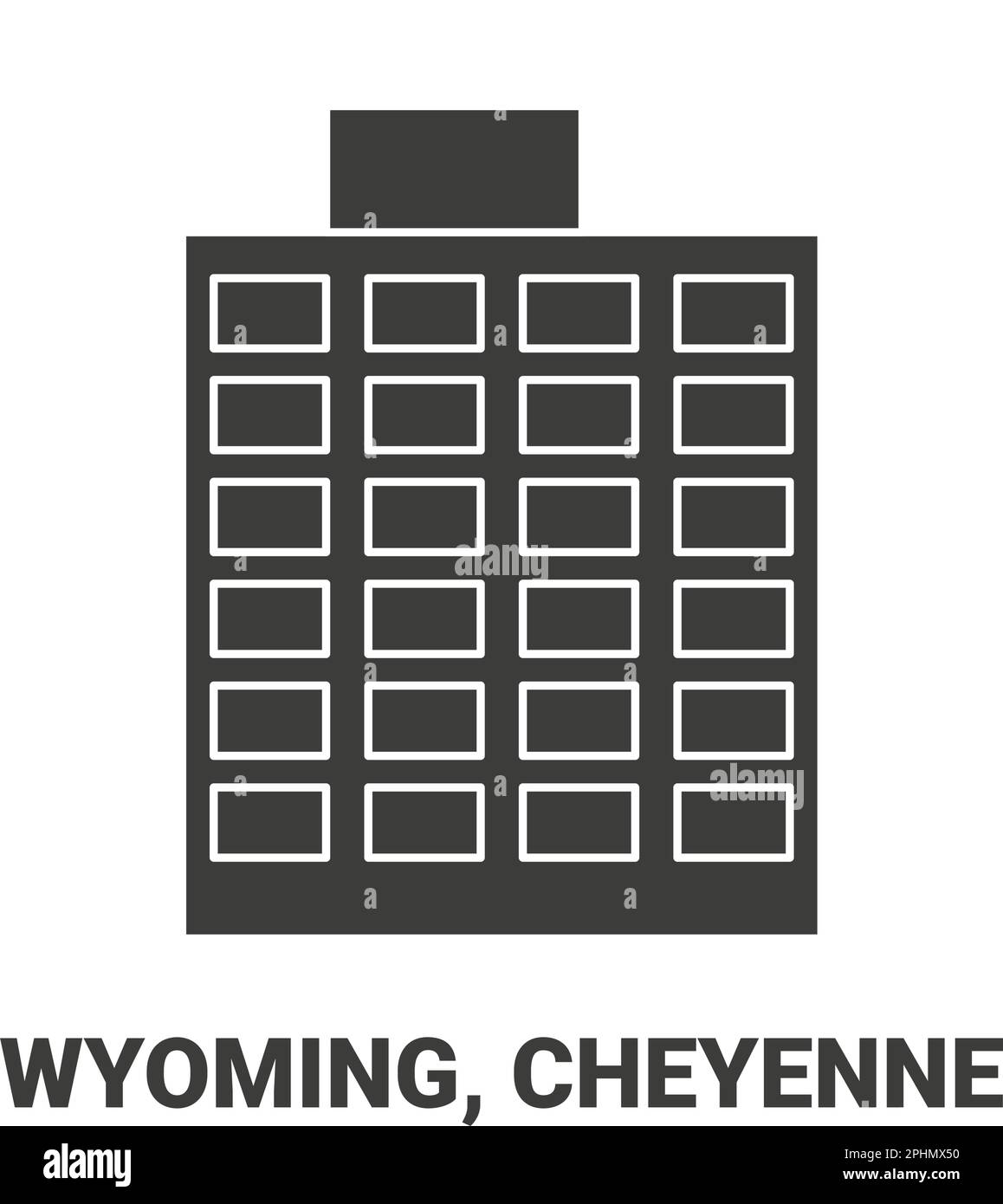 USA, Wyoming, Cheyenne, Reise-Wahrzeichen-Vektordarstellung Stock Vektor