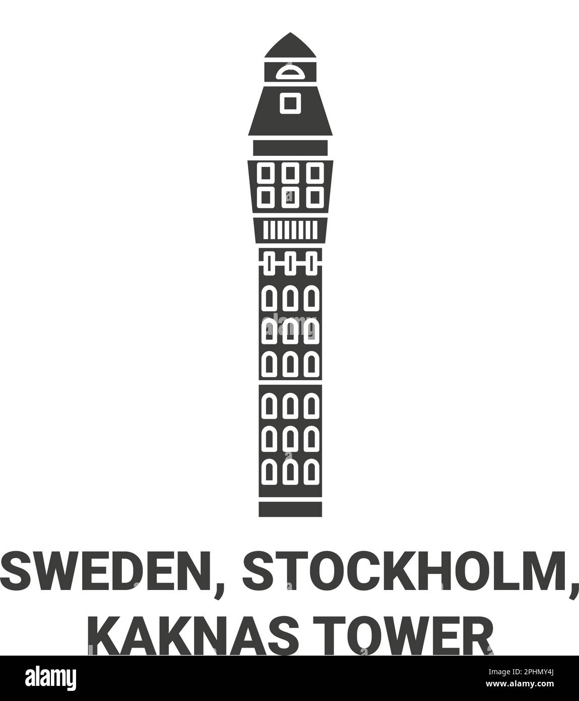 Vektordarstellung für Schweden, Stockholm, den Kaknas Tower Stock Vektor