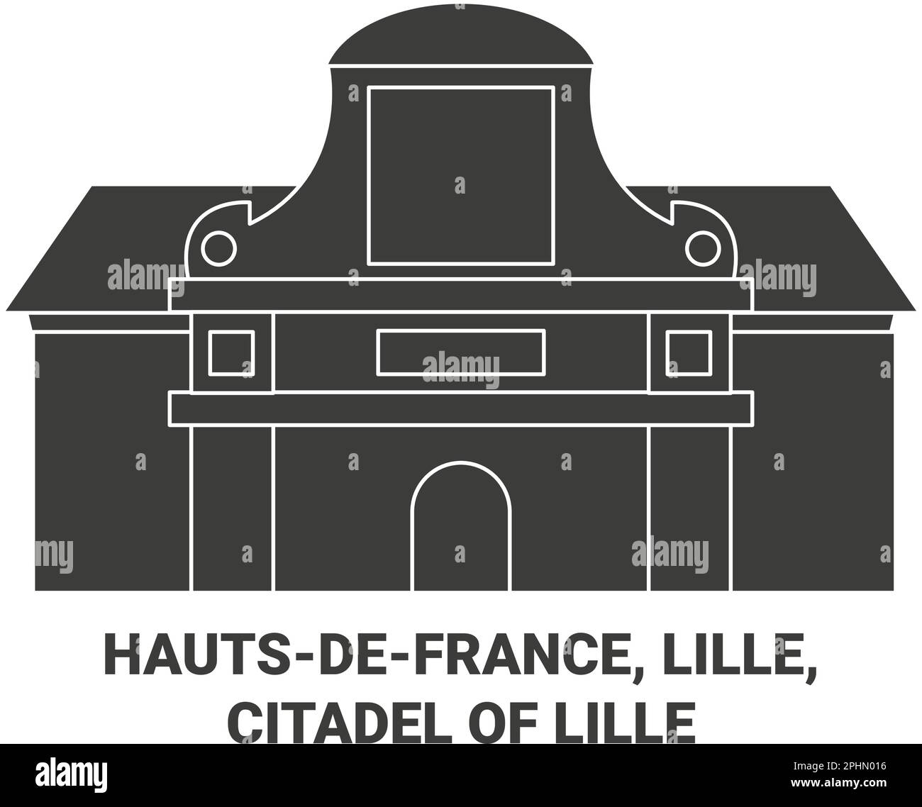 Frankreich, Hautsdefrance, Lille, Zitadelle von Lille reisen Wahrzeichen-Vektordarstellung Stock Vektor