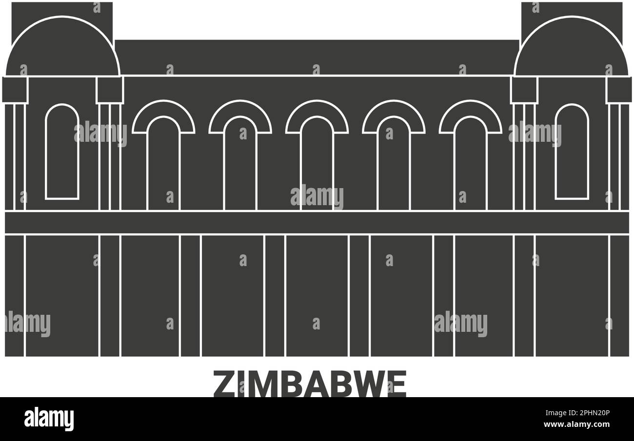 Vektordarstellung der Reise durch Simbabwe Stock Vektor