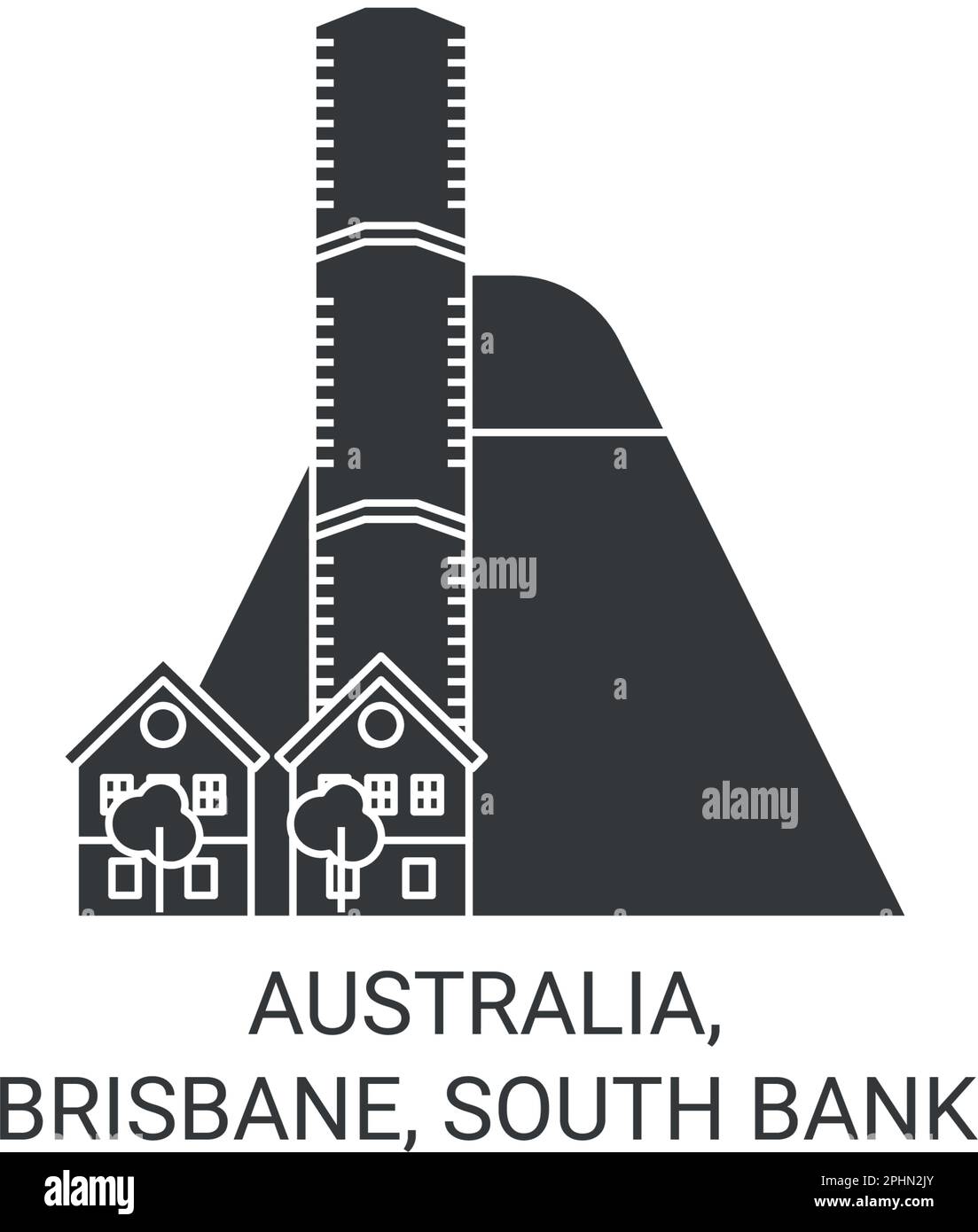 Australien, Brisbane, South Bank Reise-Wahrzeichen-Vektordarstellung Stock Vektor
