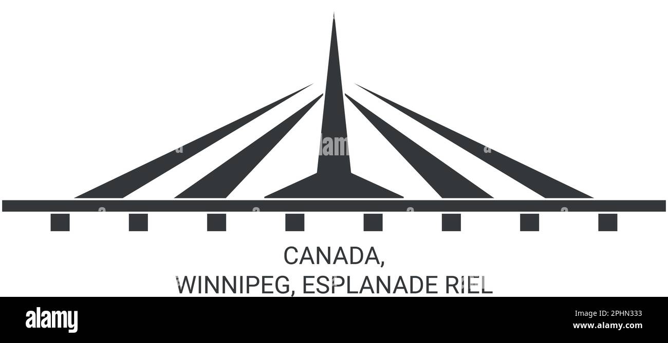 Vektordarstellung für Reiseziele Kanada, Winnipeg, Esplanade Riel Stock Vektor