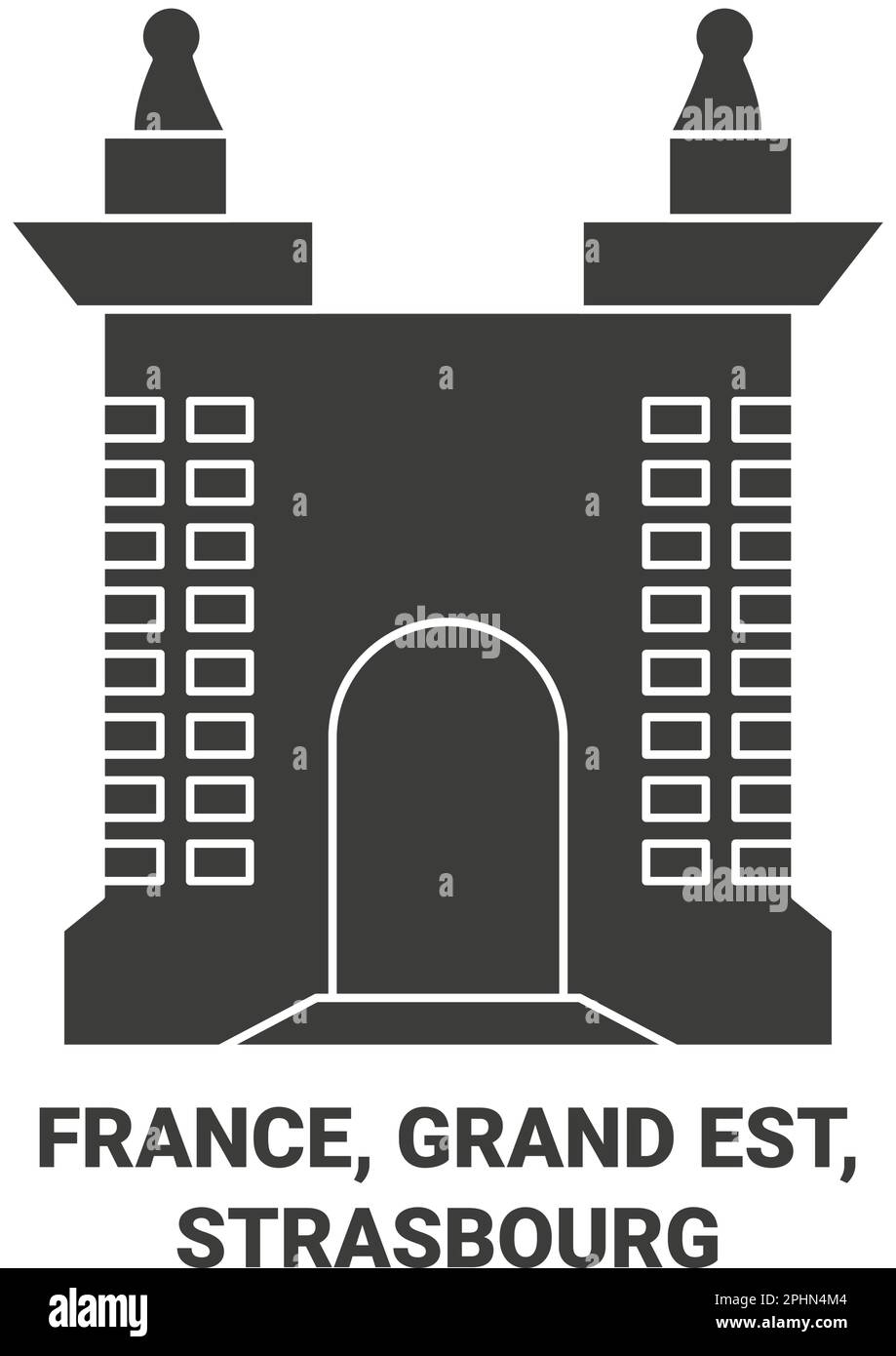 Frankreich, Grand Est, Straßburg Reise Wahrzeichen Vektordarstellung Stock Vektor