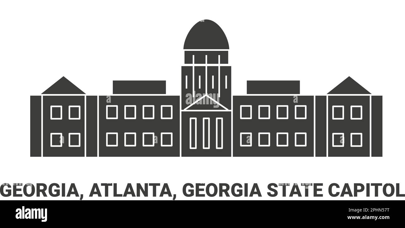 USA, Georgia, Atlanta, Georgia State Capitol, Reise-Wahrzeichen-Vektordarstellung Stock Vektor