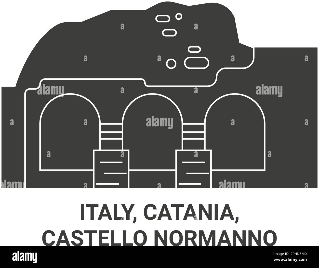 Italien, Catania, Castello Normanno Reise-Wahrzeichen-Vektordarstellung Stock Vektor