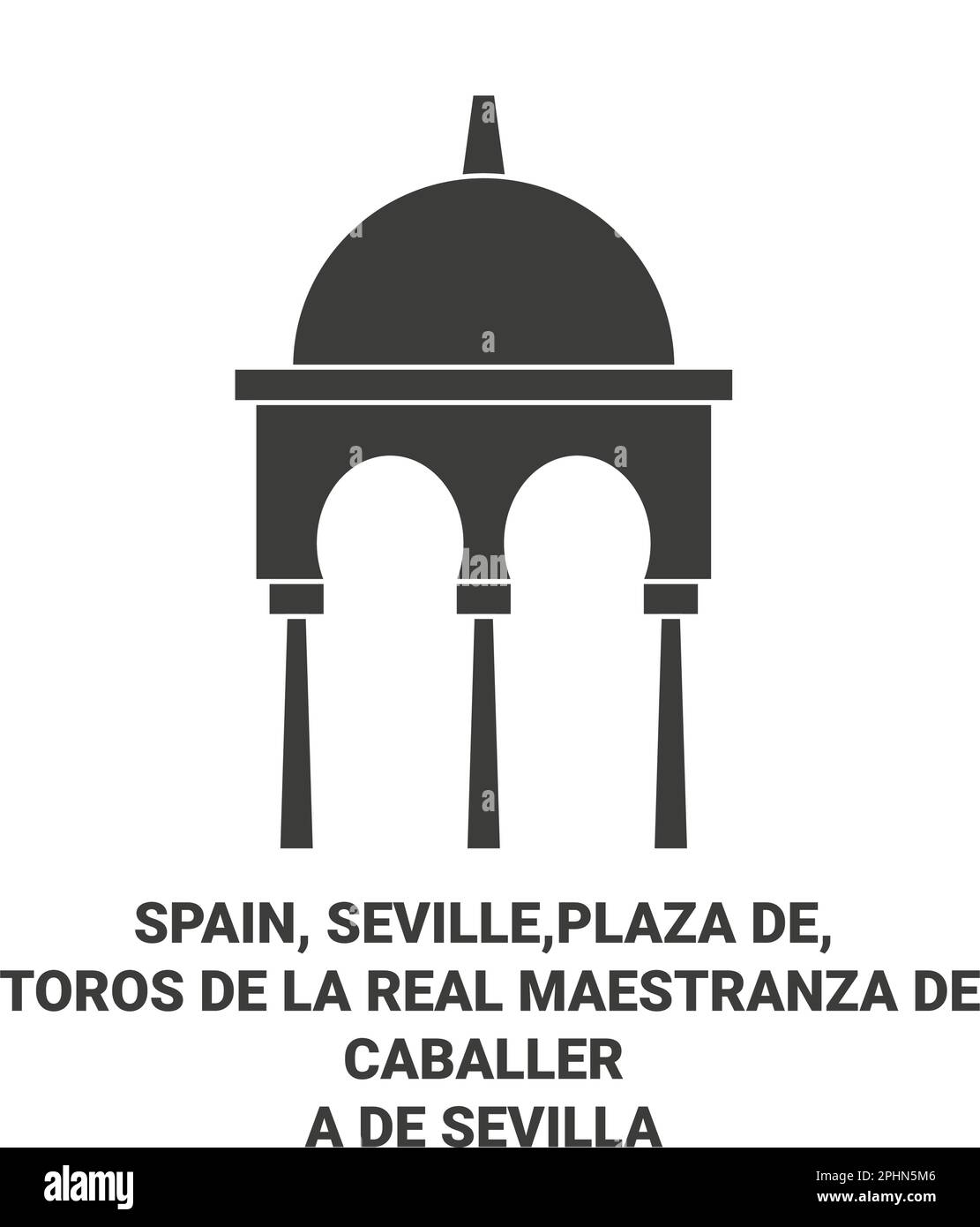 Spanien, Sevilla, Plaza De, Toros De La Real Maestranza De Caballera De Sevilla Reise Wahrzeichen Vektordarstellung Stock Vektor