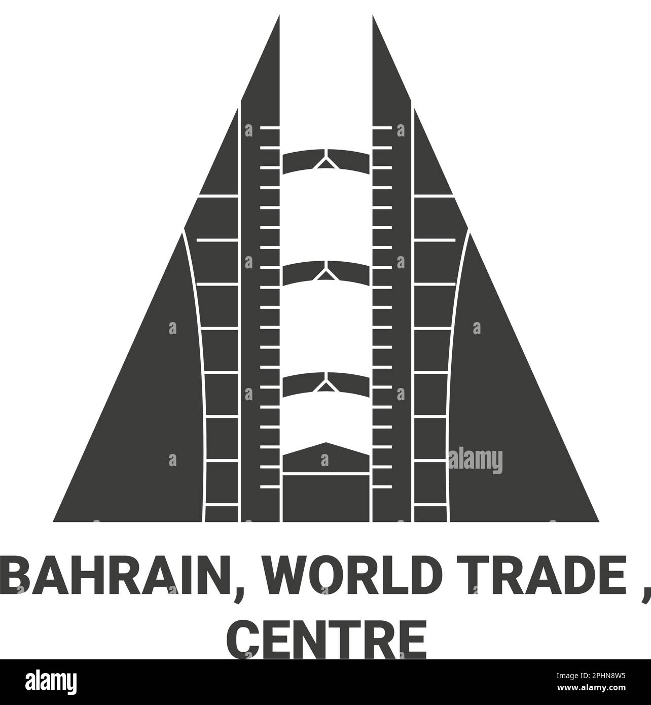 Bahrain, World Trade, Centre Travel Landmark Vektordarstellung Stock Vektor