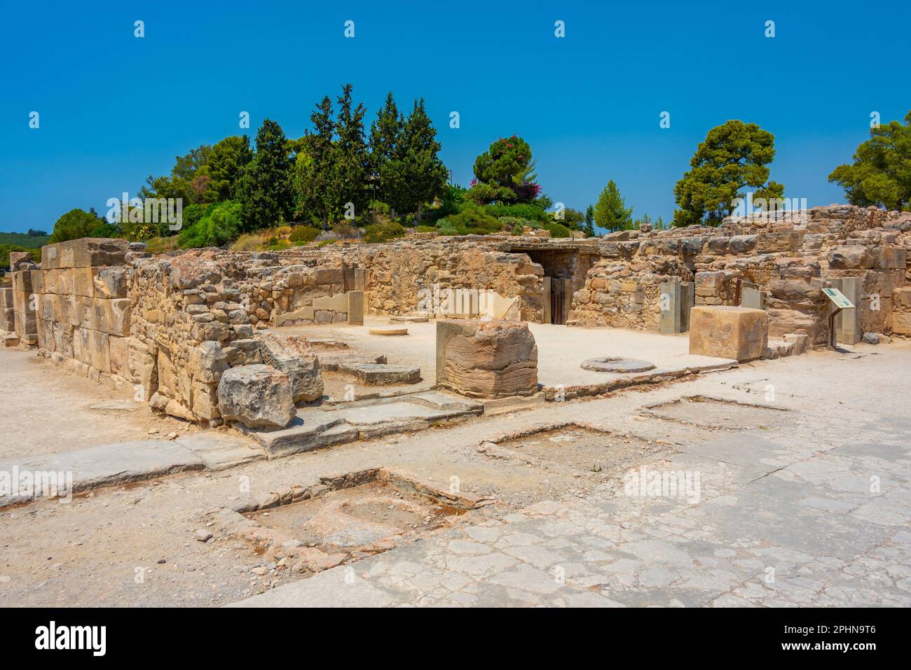 Minoischer Palast von Phaistos auf der griechischen Insel Kreta. Stockfoto