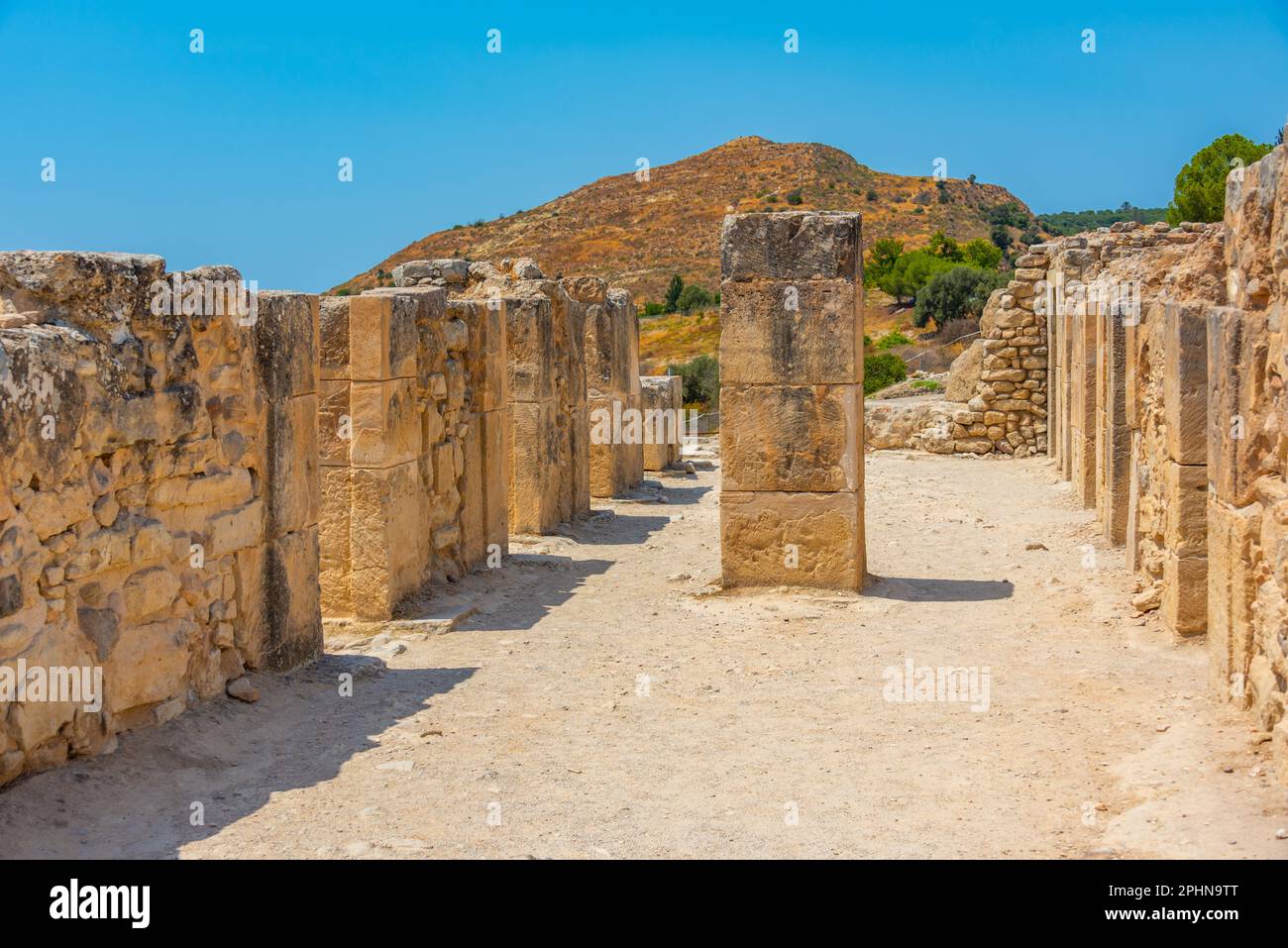 Minoischer Palast von Phaistos auf der griechischen Insel Kreta. Stockfoto