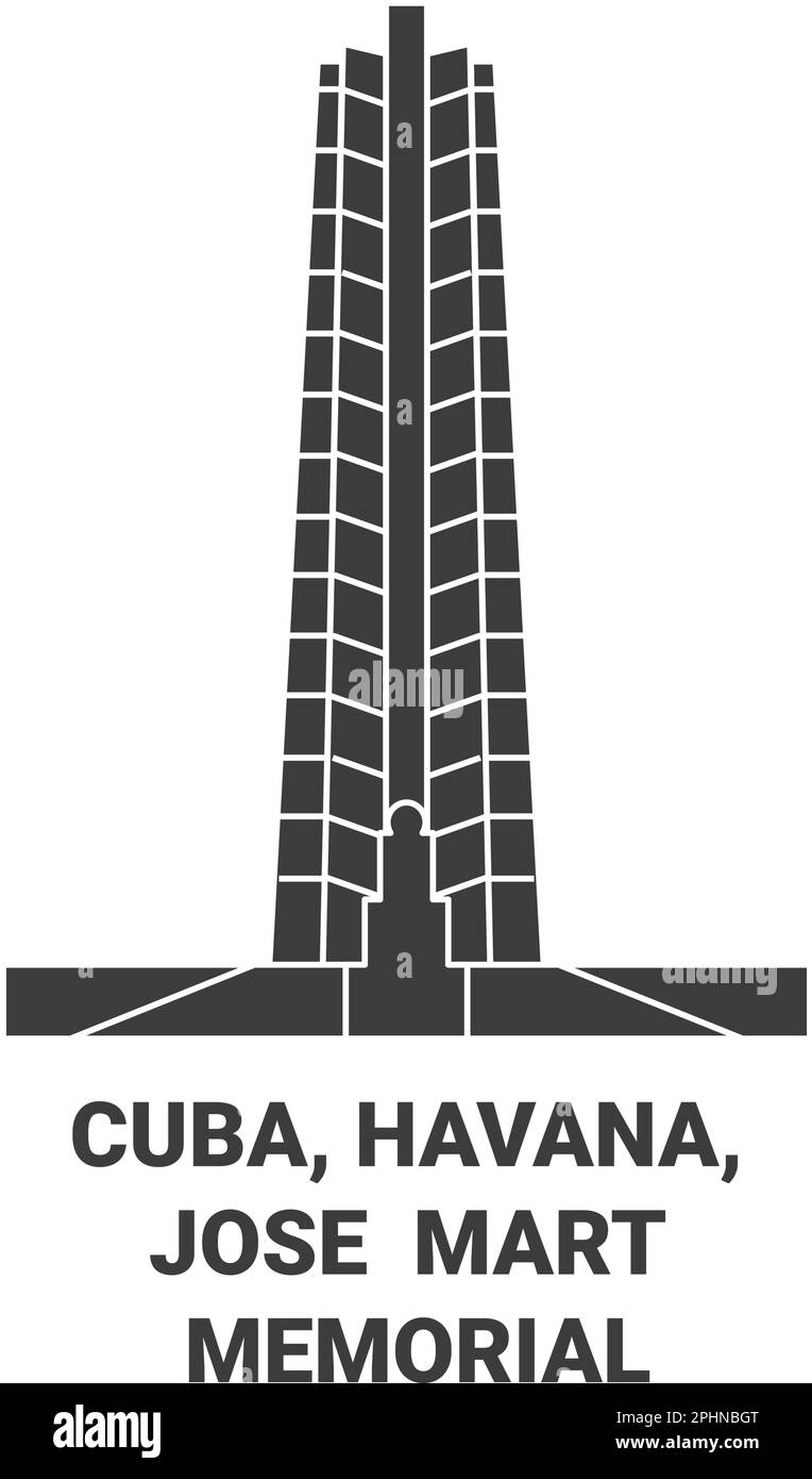 Kuba, Havanna, Jose Mart Memorial, Reiseziel-Vektordarstellung Stock Vektor