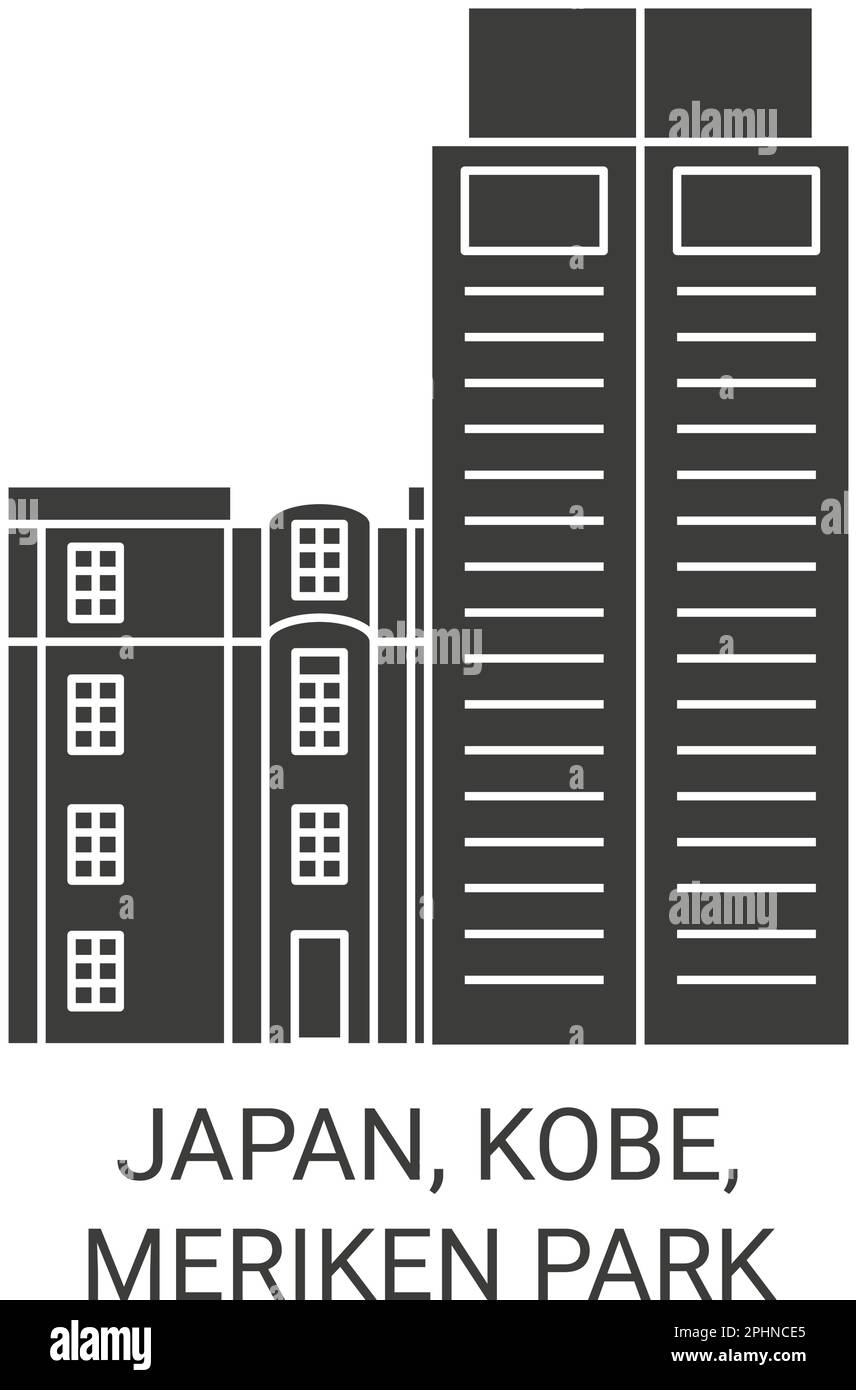 Japan, Kobe, Meriken Park Reise Landmarke Vektordarstellung Stock Vektor
