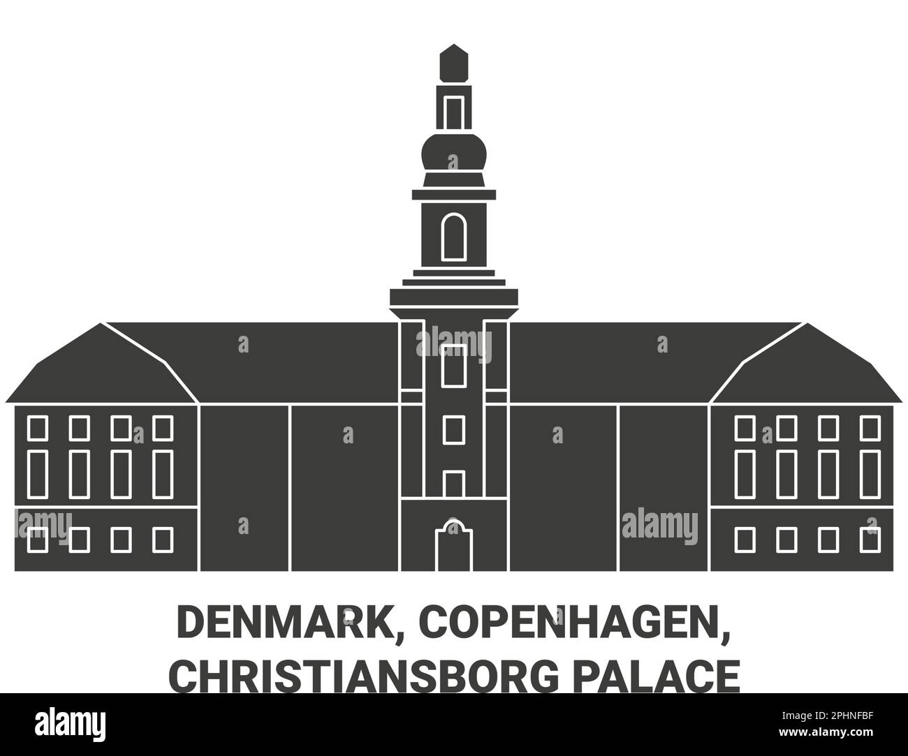 Dänemark, Kopenhagen, Christiansborg Palast Reise Wahrzeichen Vektordarstellung Stock Vektor