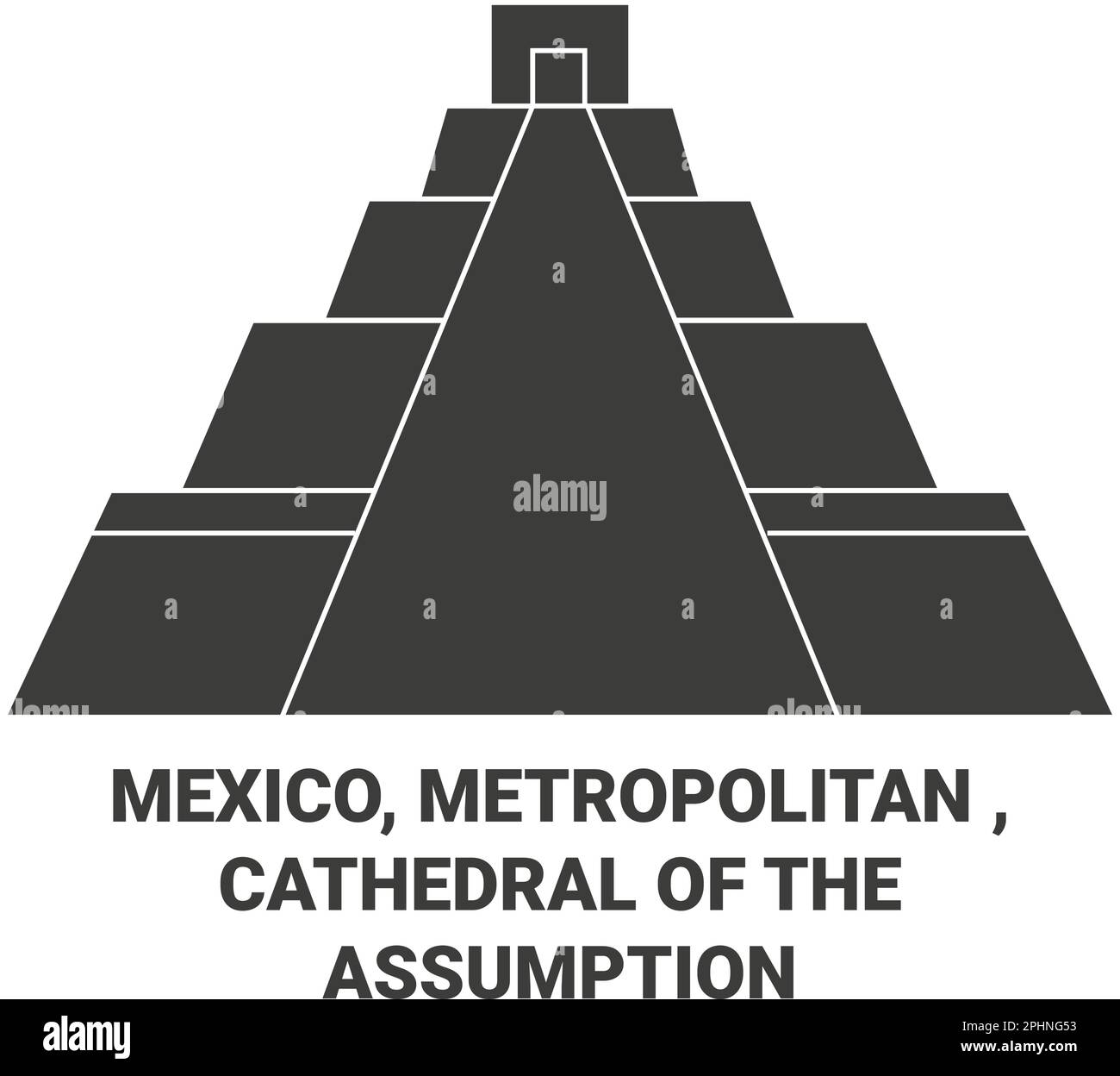 Mexiko, Metropolitan, Kathedrale der Himmelfahrt, eine Vektordarstellung Stock Vektor