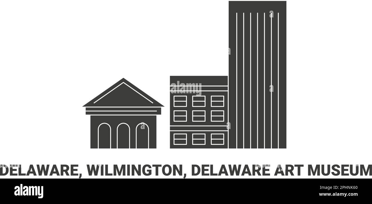 United States, Delaware, Wilmington, Delaware Art Museum, Reise-Wahrzeichen-Vektordarstellung Stock Vektor