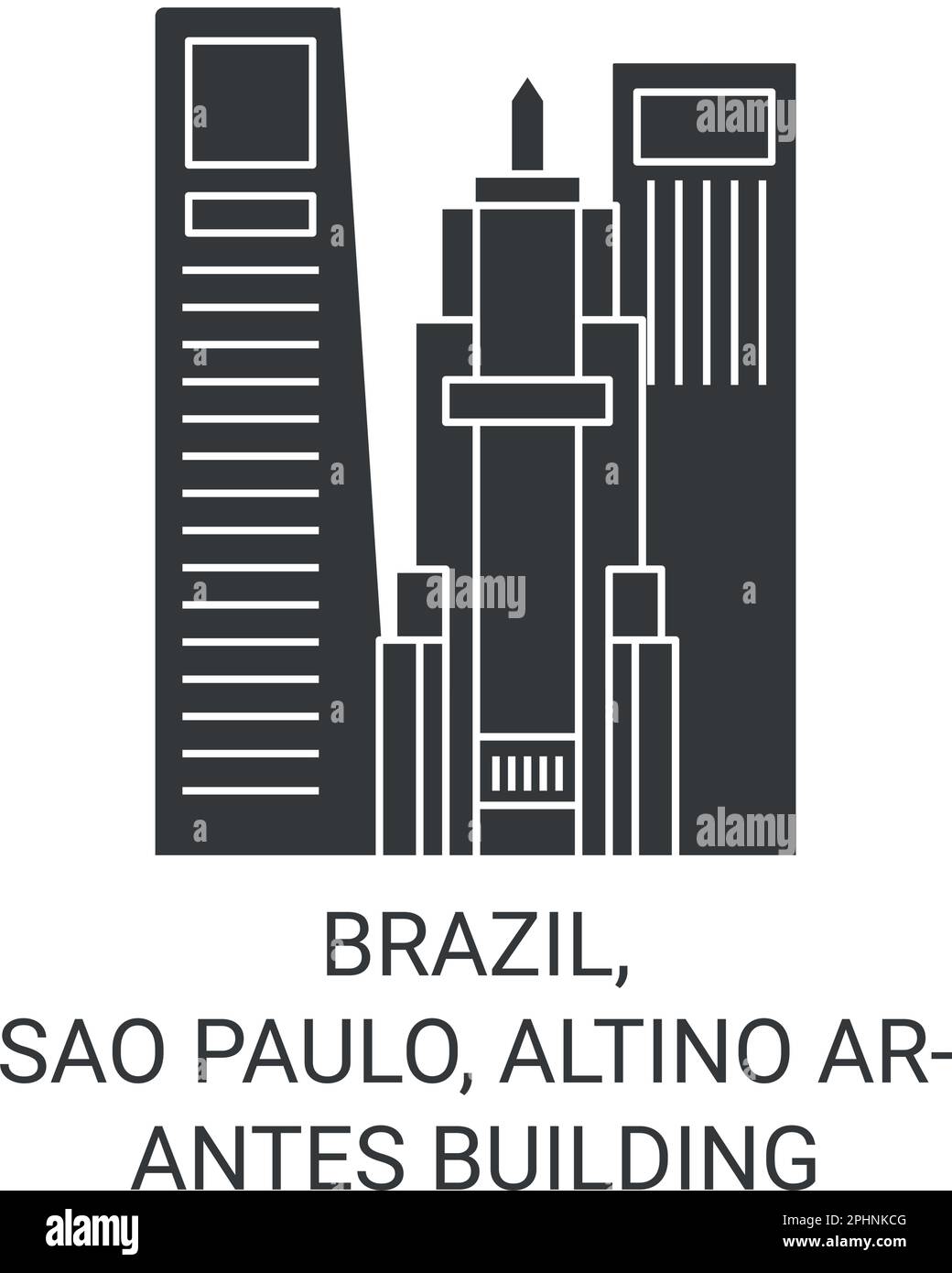 Brasilien, Sao Paulo, Altino Arantes Gebäude Reise Landmark Vector Illustration Stock Vektor