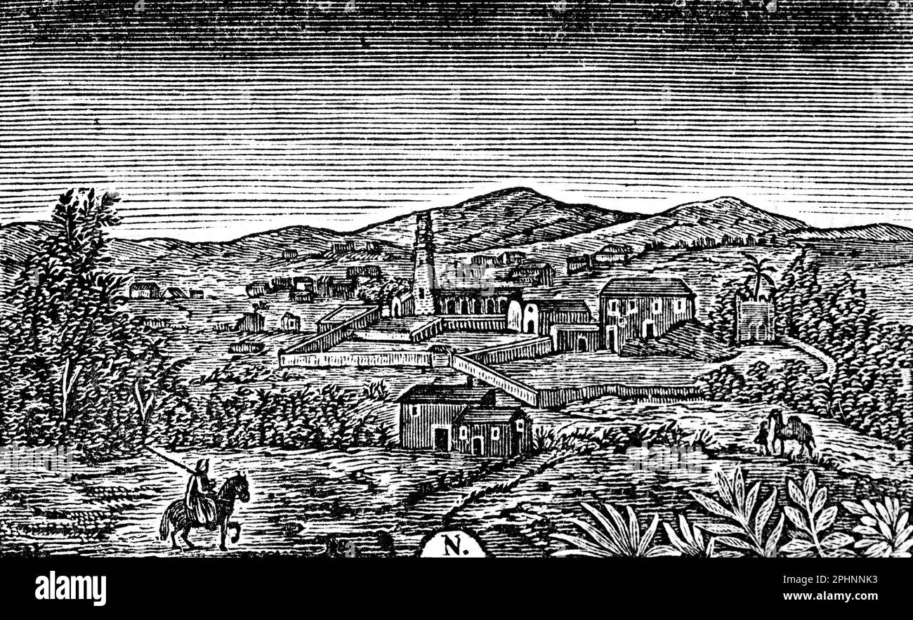 Historischer Blick auf Nazareth, Israel, Naher Osten, bibel 1831, historische Illustration Stockfoto