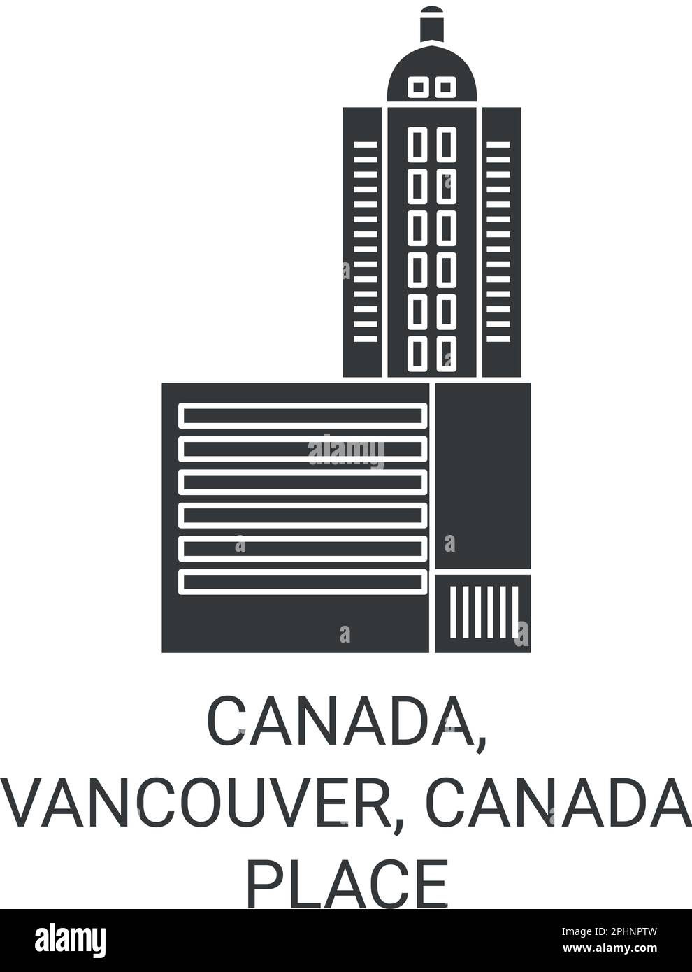 Vektordarstellung der Reiseziele Canada, Vancouver, Canada Place Stock Vektor