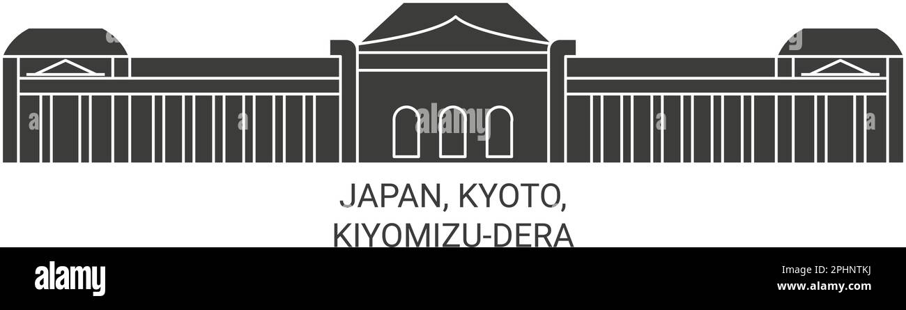Japan, Kyoto, Kiyomizudera Reise-Wahrzeichen-Vektordarstellung Stock Vektor