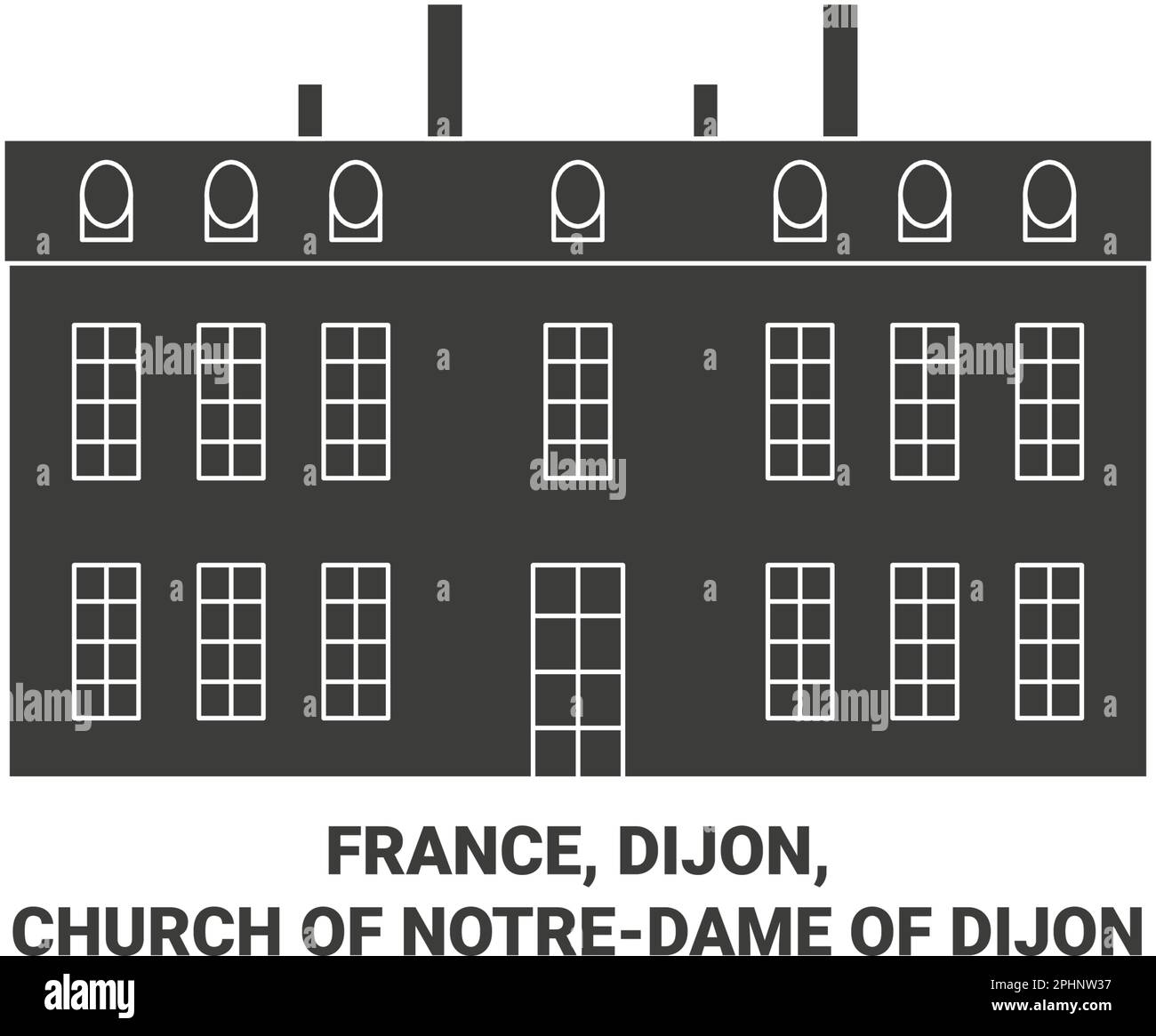 Frankreich, Kirche von Notredame von Dijon reisen Wahrzeichen-Vektordarstellung Stock Vektor