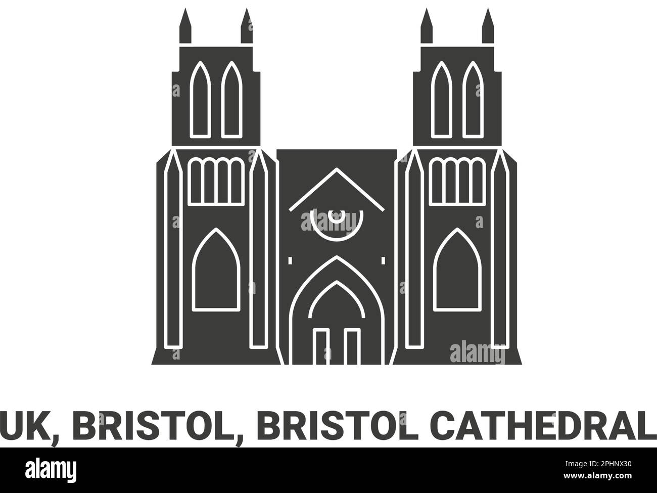 England, Bristol, Bristol Kathedrale, Reise-Wahrzeichen-Vektordarstellung Stock Vektor