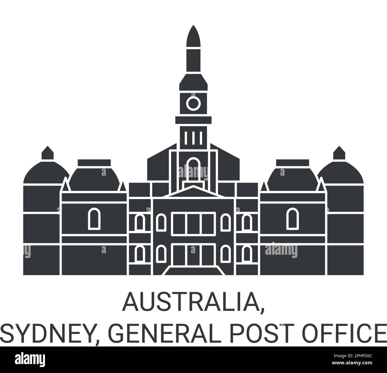 Vektordarstellung für Reiseziele in Australien, Sydney, General Post Office Stock Vektor