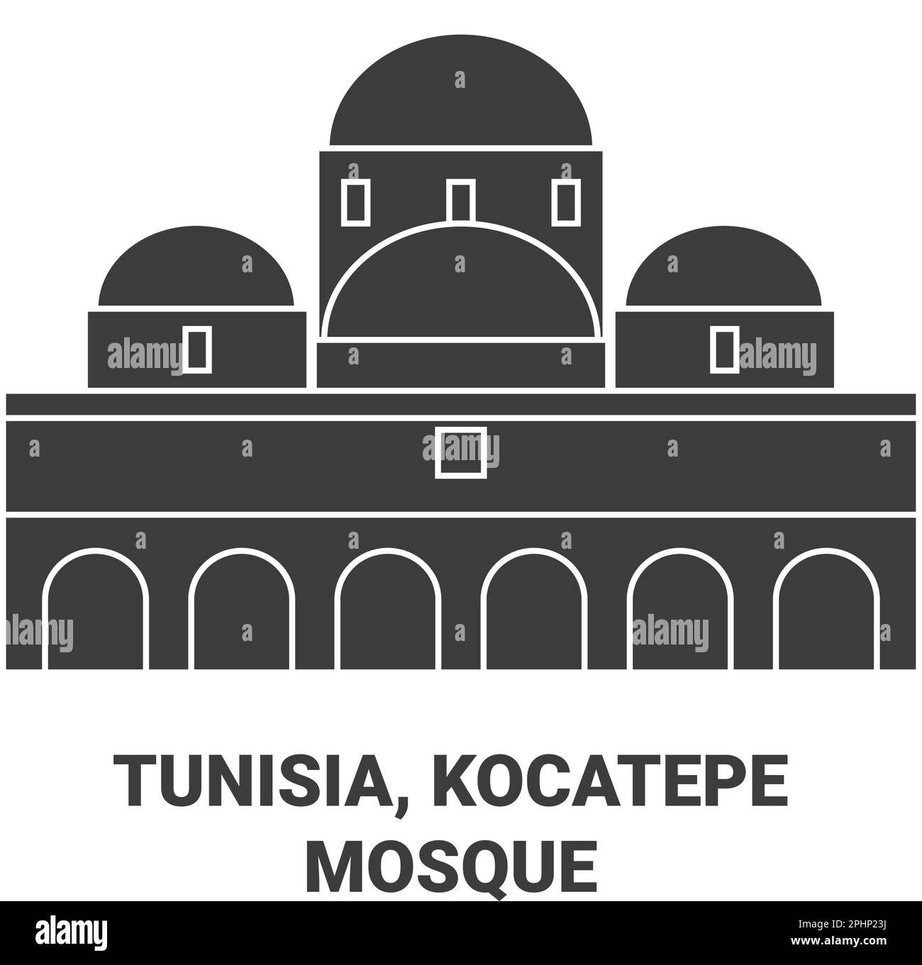Tunesien, Kocatepe-Moschee, Reise-Wahrzeichen-Vektordarstellung Stock Vektor
